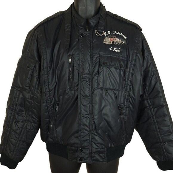 Trucking Cafe Racer Jacket Vintage 80s Trucker Racing Mens Size Medium - Picture 1 of 5